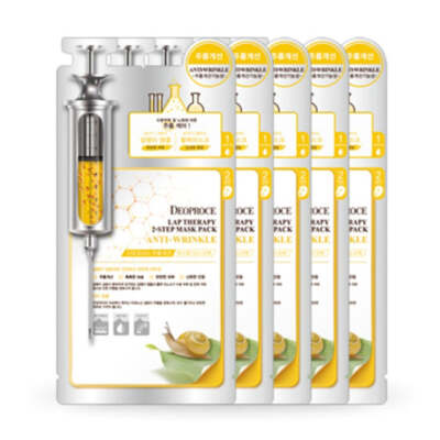 Deoproce Lab Therapy 2-stufige Maskenpackung Schnecke Anti-Falten 25 ml * 5 e...