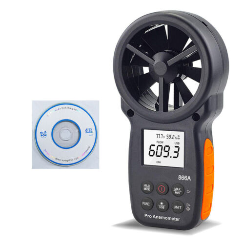 Anemómetro digital USB rueda de ala medidor de viento medidor de viento termómetro prueba CFM - Imagen 1 de 9