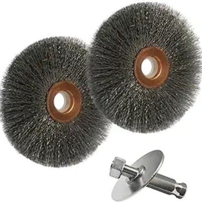 Wire Brush Kit for Tire Repair Dia. 3'' (75 mm) 2 pc/kit with Adapter