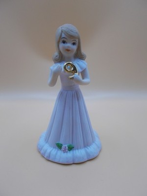 Vintage 1982 Enesco Growing Up Birthday Girl Figurine Age 9 Brunette Ships Free