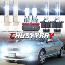 6pc H1d2sh11 Front Ledhid Headlights Hilo Fog Lamp For Jaguar X-type 04-08