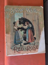 Antique 1900 Snow White and Red Rose Childrens Book Rare Damaged Collectible