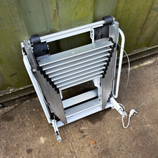LOFTOMATIC Aluminium Foldable Loft Ladder 11 Step 140kg 2.7m Silver