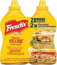 2 x Frenchs 100% Natural Classic Yellow Musta...
