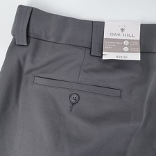 NEW Oak Hill Mens Grey Microfiber Pleated Dress Pants 48x28 Wrinkle Resistant