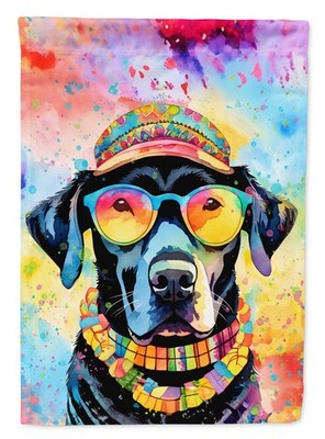 Labrador Retriever Black 3 Hippie Dawg Flag