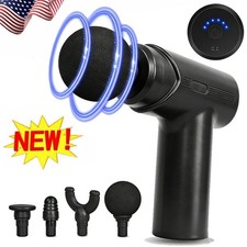 Massage Gun Percussion Massager Deep Tissue Muscle Vibrating Relaxing 4 Heads