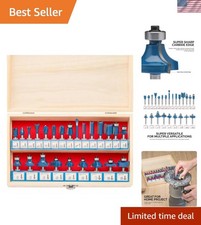 10108 Tungsten Carbide Router Bit Set, Woodworking Tools and Accessories, 1/4...