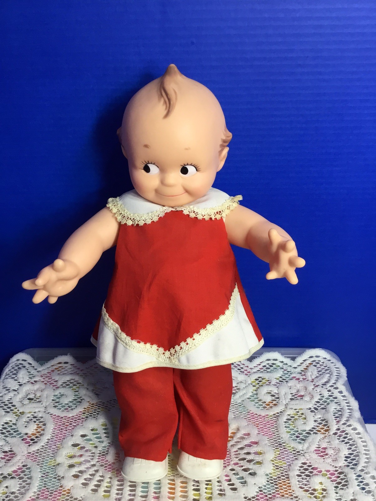 Vintage 1960’s Cameo 14” Kewpie Doll Original Outfit And Sox And Shoes