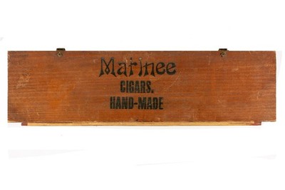 Rare 1880s  Matinee'' litho hinged 100 cedar store display cigar box in fair cond