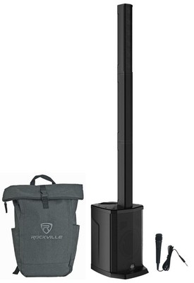 Gemini WPX-2000 1200 Watt DJ/PA Powered Line Array Speaker w/8'' Sub+Mic+Backpack