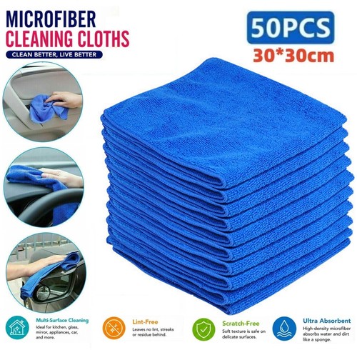 50x Large Microfibre Car Cleaning Cloths Auto Detailing Wash Towels Soft Duster