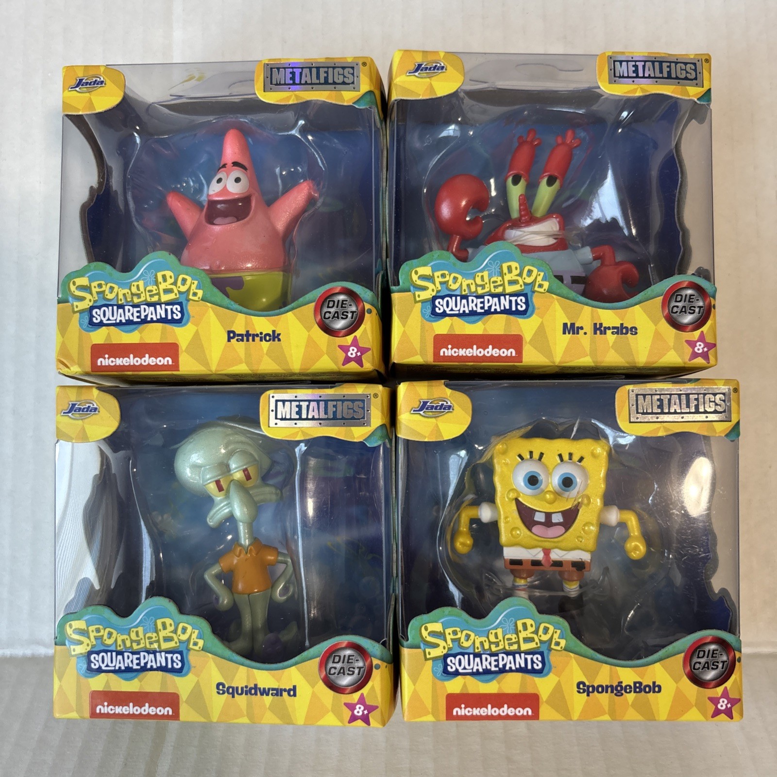 2024 JADA SPONGEBOB SQUAREPANTS Metal Figs Complete Set of 4 NEW IN BOX