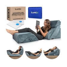 Lunix 6pcs Orthopedic Bed Wedge Pillow Set, Post Surgery Memory Foam for Back...
