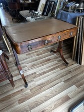 19Th Century Regency Rosewood English Leather...