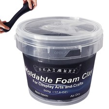 Foam Clay Cosplay Moldable Air Dry Foam Clay Craft 500g Black Lightweight Scu...