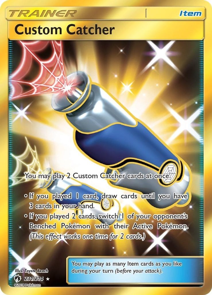 Custom Catcher - 231/214 - Pokemon Lost Thunder Sun & Moon Secret Rare Card LP