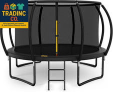 10FT 12FT 14FT 15FT 16FT Outdoor Trampoline with Enclosure Net, Heavy Duty Yard