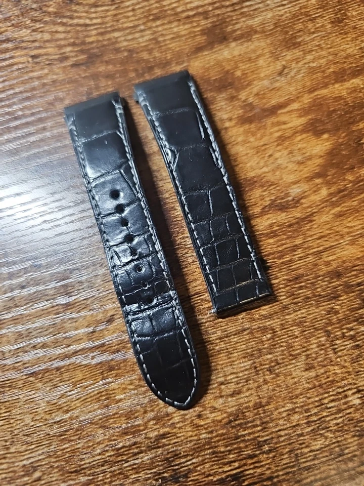 Оригинальный ремешок для часов Cartier 21/18 мм черная аллигаторская кожа KDAULABY #3 - Изображение 3 из 4
