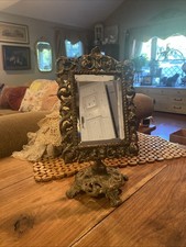 Vintage Ornate Cast Iron Vanity Mirror Victor...