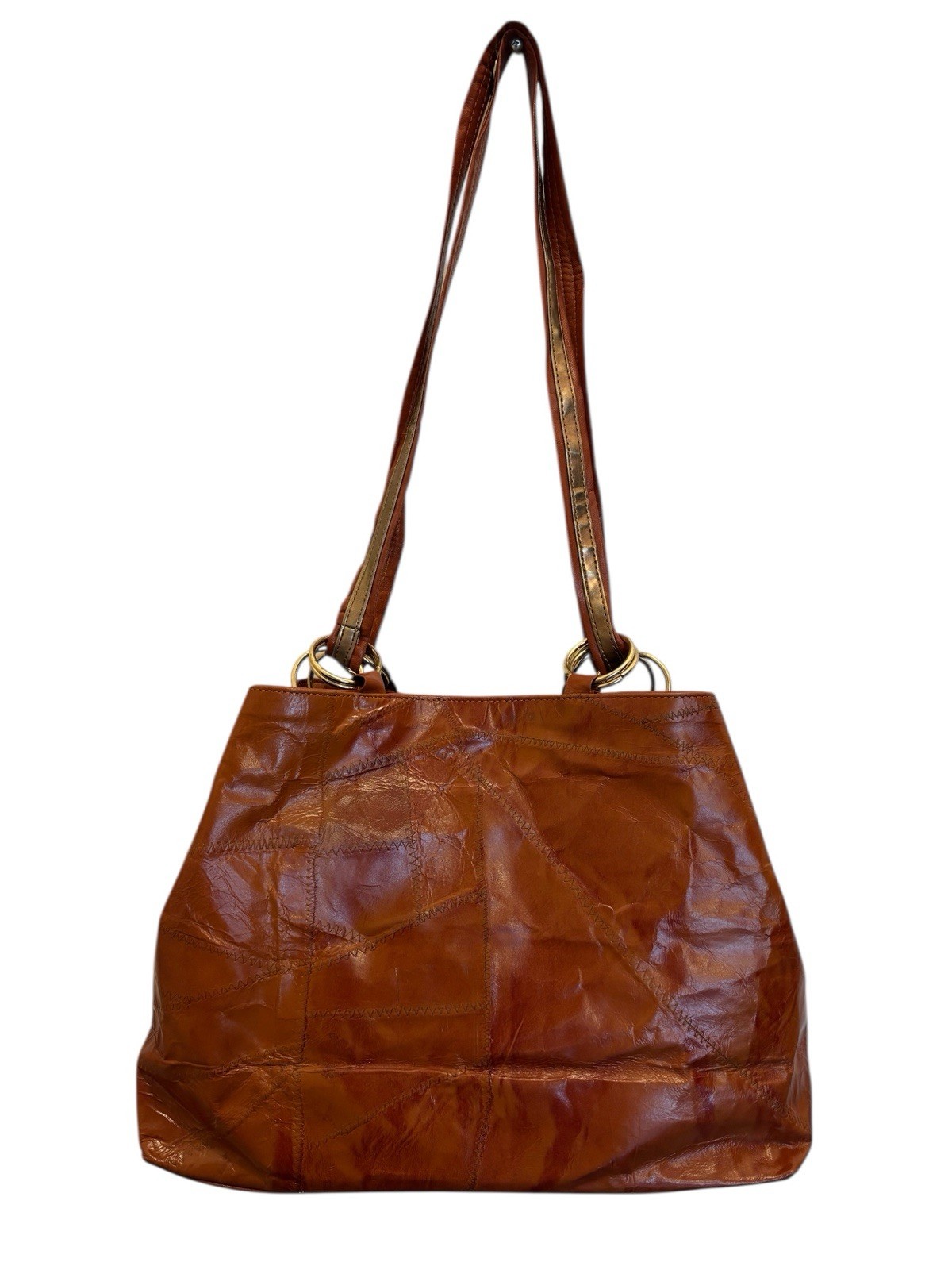Vintage Leather Agacci Leather Patchwork Handbag - image 4