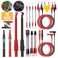 18PCS Multimeter Test Probe Kit Automotive Circuit Test Leads Banana Plug Clips
