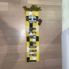 Ruffneck New York Red Bulls Kick Childhood Cancer MLS Soccer Yellow Scarf New