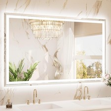 Waterproof, Tempered Glass, Defogging, Extra-Bright Beveled Bathroom Vanity