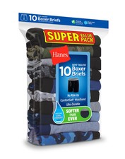 Hanes Boys Boxer Briefs 10-Pack ComfortSoft Waistband Printed Tagless Breathable