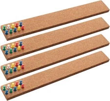 Cork Board Bulletin Board Bar Strip 15x2 Inch - 1/2 Inch Thick, Frameless Cork B