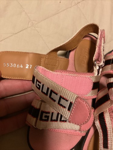 Gucci Kids Sandals Size 27 Us 10.5 Straps Pink Chunky Preowned - Picture 6 of 6