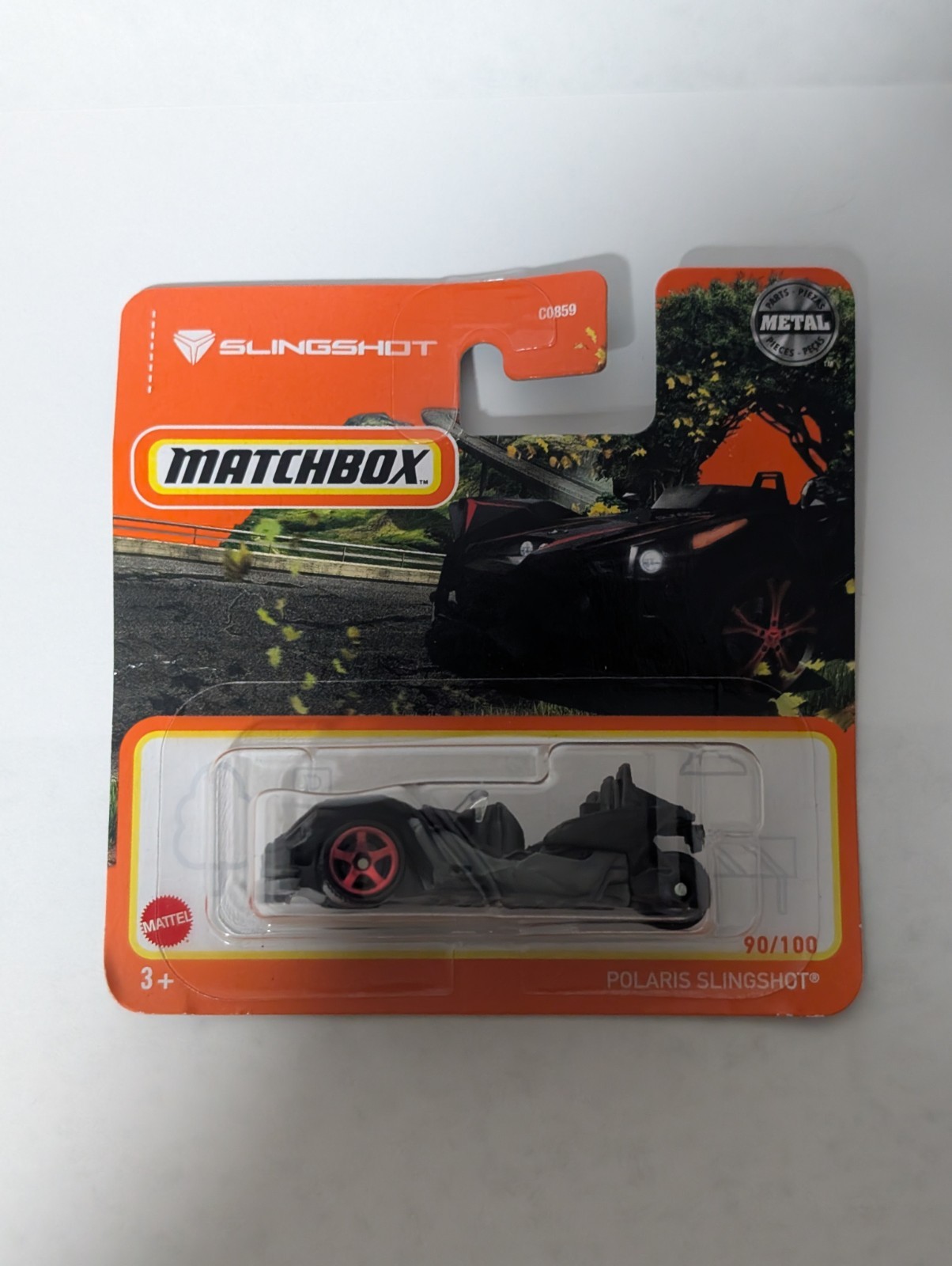 Matchbox Polaris Slingshot 90/100 Diecast Toy Car Black Red Short Card