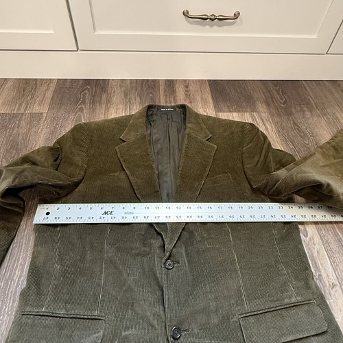 Lands’ End Olive Green Men’s Corduroy Blazer Size 46L Preppy Y2K 2 Button Front - Picture 3 of 18