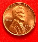 1947-P Lincoln Wheat Cent Penny GEM RED BU From an Original Bank Roll
