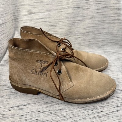 Bata Safari Men's Tan Suede Lace Up Chukka Boots Size US 9/EU 41 Casual Minimal