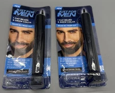 JUST FOR MEN  1 Day Beard/Brow/Mustache Color NEW (2 Pack) Darkest Brown/Black
