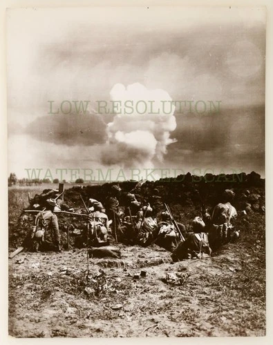 WW1 Indian Soldiers under Shellfire at Neuve Chapelle - Original 1915 Photograph
