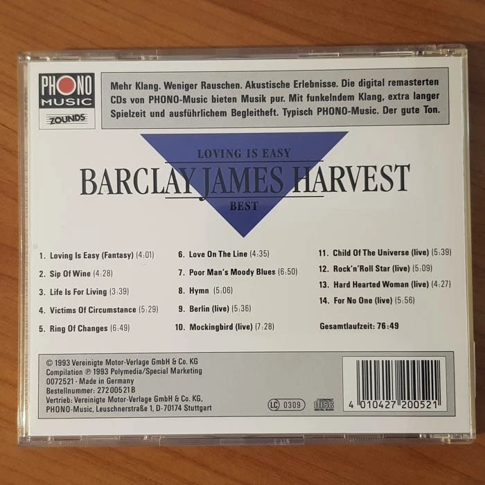BARCLAY JAMES HARVEST Best - Love Is Easy ZOUNDS EX/EX(CD) - Bild 4 von 4