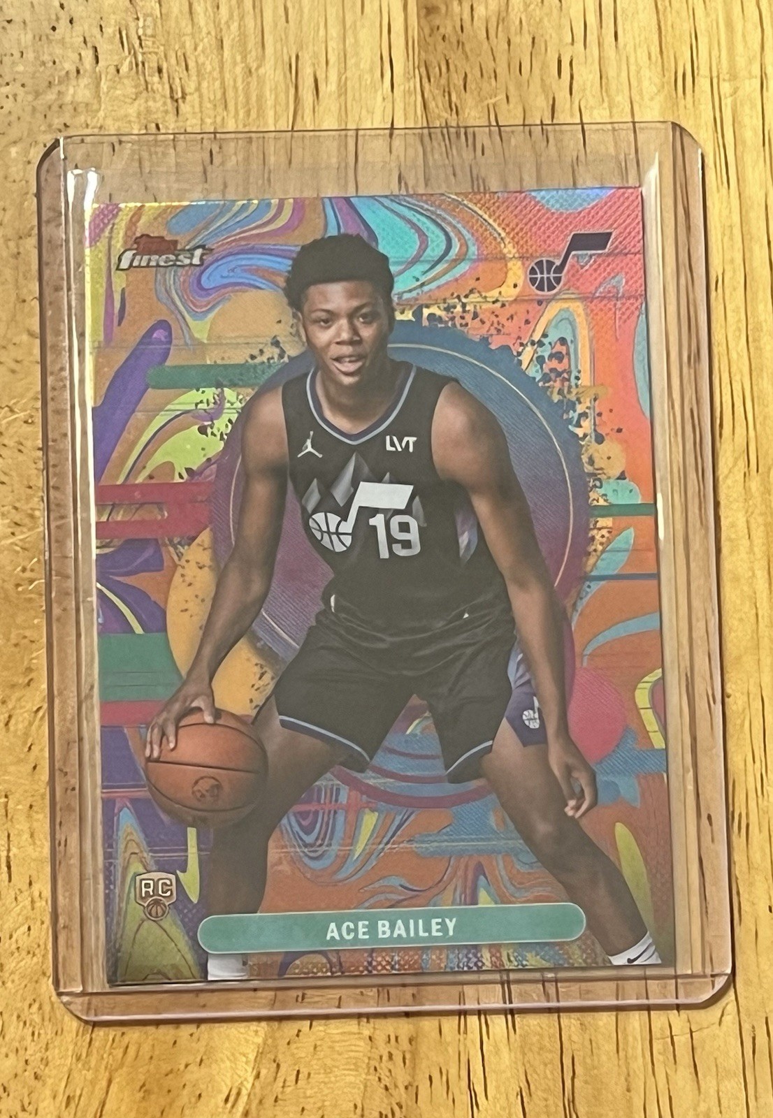 Topps Finest Ace Bailey #105 Basketball Utah Jazz NBA 2025-26 Oil Spill Uncommon