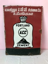 Tablero de letreros de porcelana esmaltada en estaño Advt original de cemento Portland