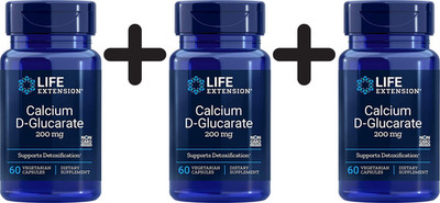 3 x Life Extension Calcium D-Glucarate, 200mg - 60 vcaps (266,61 EUR/kg)