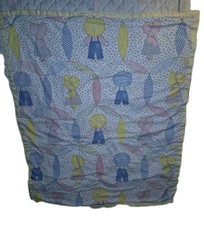 Vtg Sun Bonnet Sue/Overalls Sam 44"x36.5" Baby Blanket/Quilt/Crib Blanket