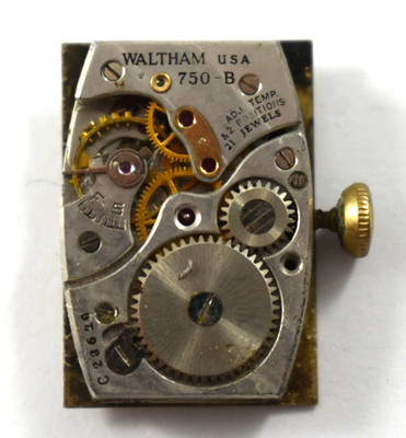 Vintage Waltham Manual Wind 21J 750-B Wrist Watch Movement lot.fa