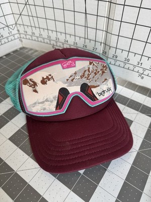 Bigtruck Ski Goggle Mountain Trucker Hat Snapback Burgundy Teal Pink Mesh Cap