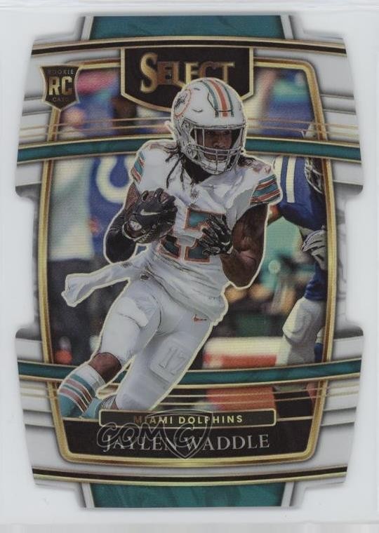 2021 Panini Select Concourse White Prizm Die-Cut 56/99 Jaylen Waddle #48 13c1