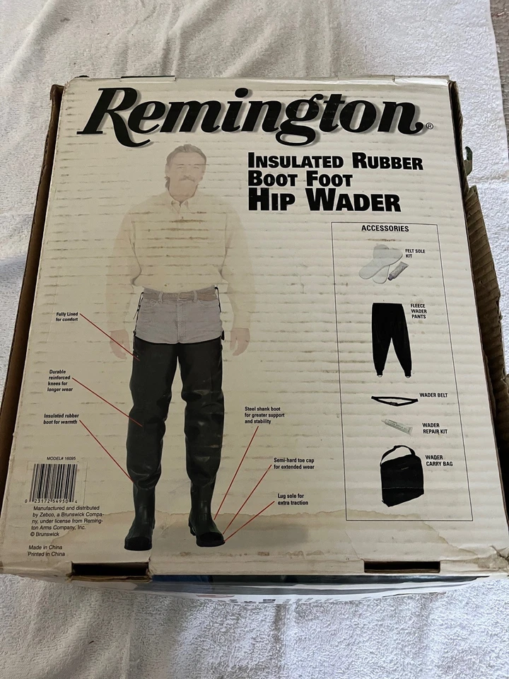 Remington Brand Hip Waders Insulated Rubber Boot Foot Size 12 - Image 2 of 4