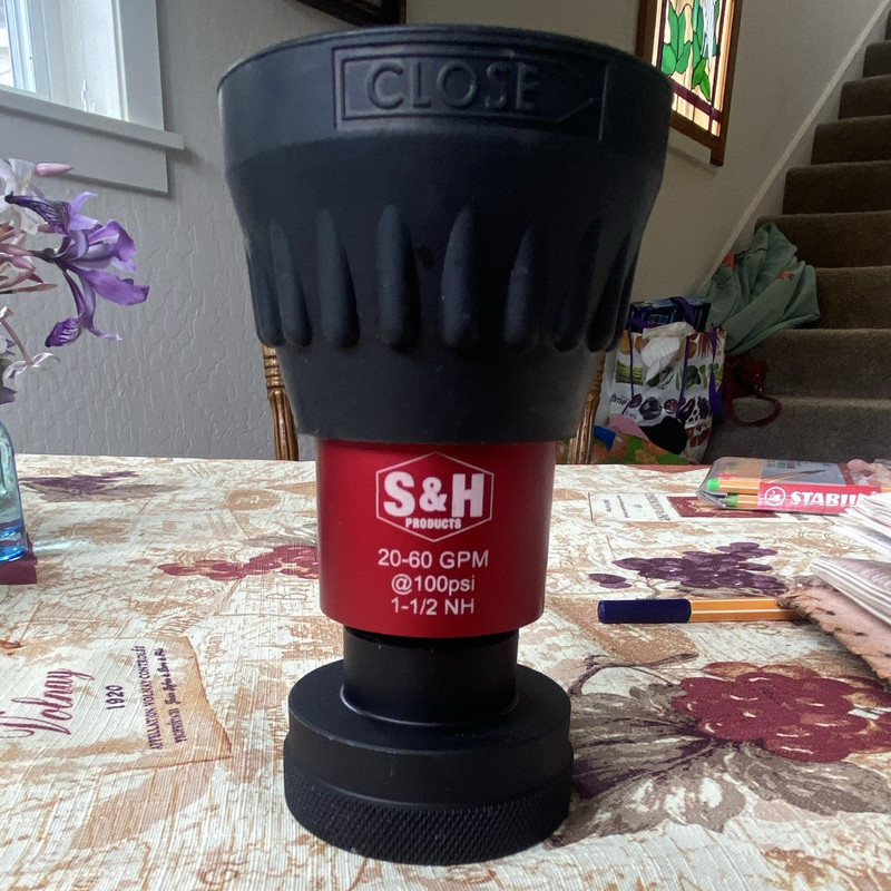 S&H Products Fire Hose Nozzle MPN 20-60 GPM @ 100 PSI 1-1/2 NH