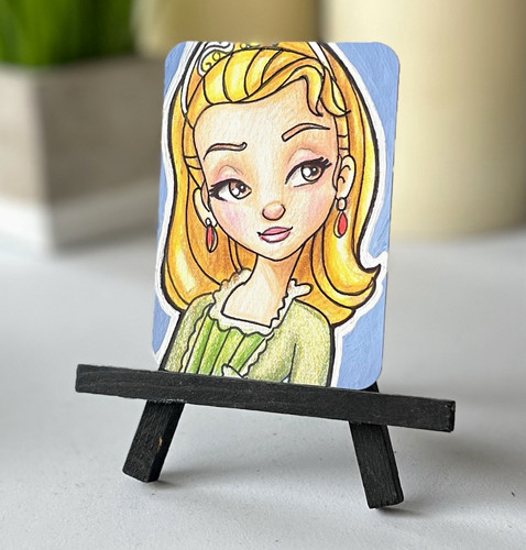 ACEO original Disney “Princess Amber”  Sofia the First signed Shara braithwaite