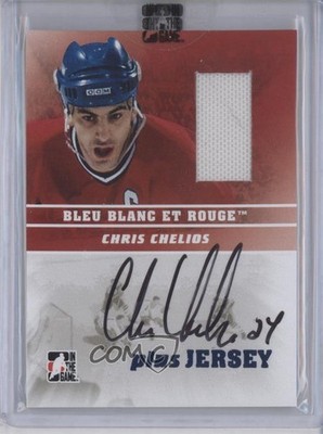 2008-09 ITG Bleu Blanc et Rouge Plus Jersey Chris Chelios #AP-CC Auto HOF g3b