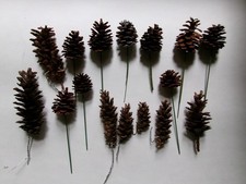 Lot of 16 Floral Arrangement Picks PINE CONES ASST. SIZES Holiday Wreaths